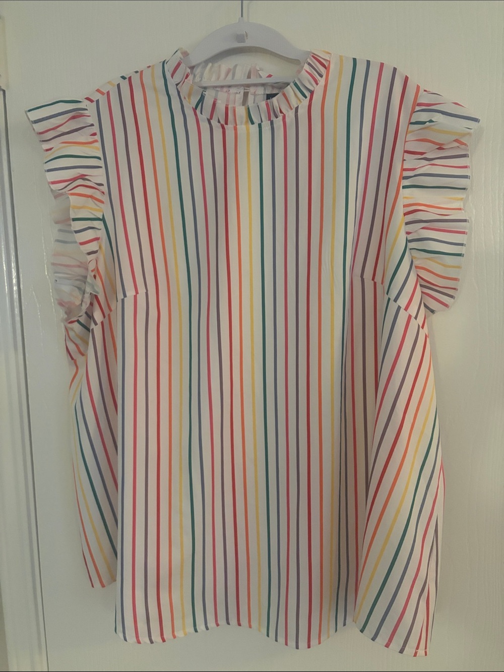 Shein Curve rainbow ruffle top 3X